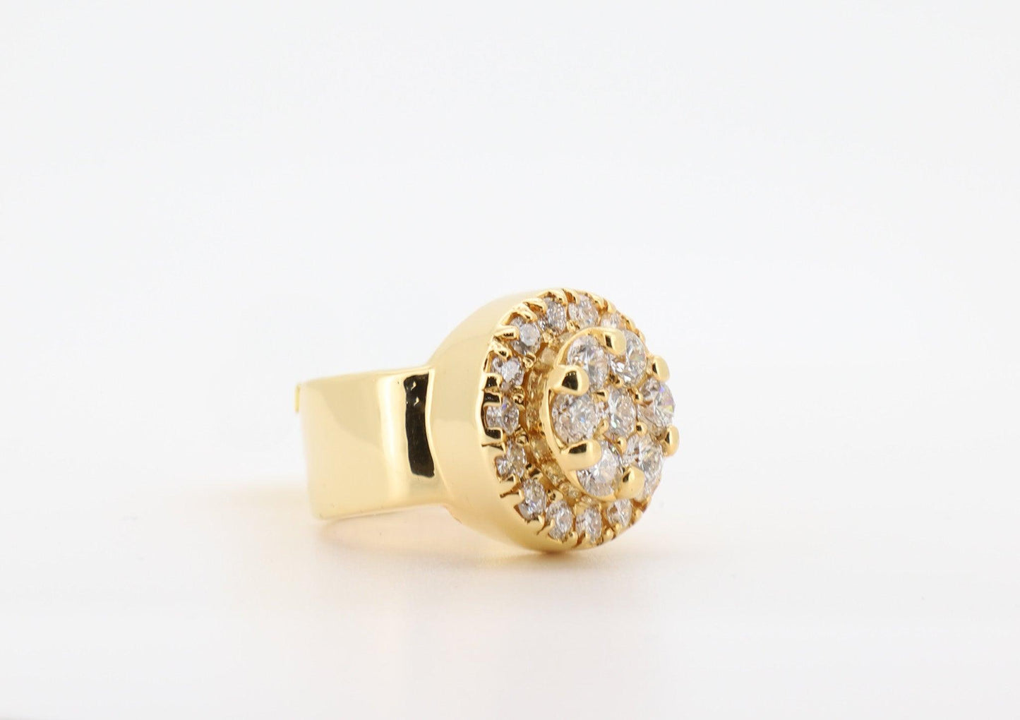 14K Gold 2.5 Carat Round Cut Diamond Cake Ring