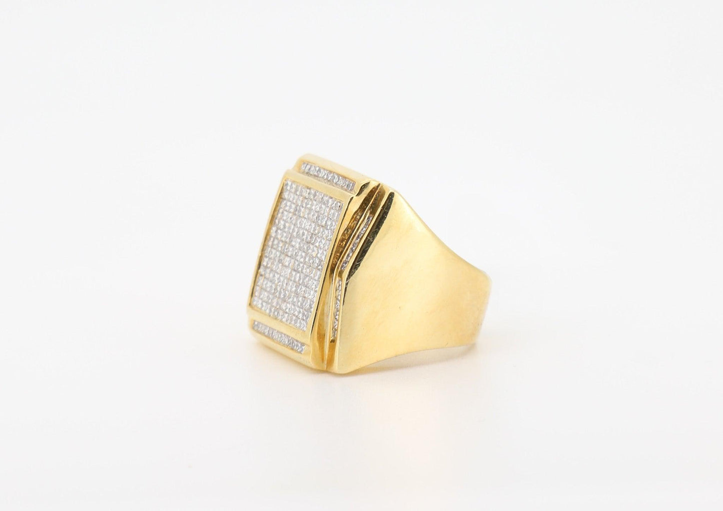 14K Gold 5 Carat Princess & Round Cut Diamond Ring