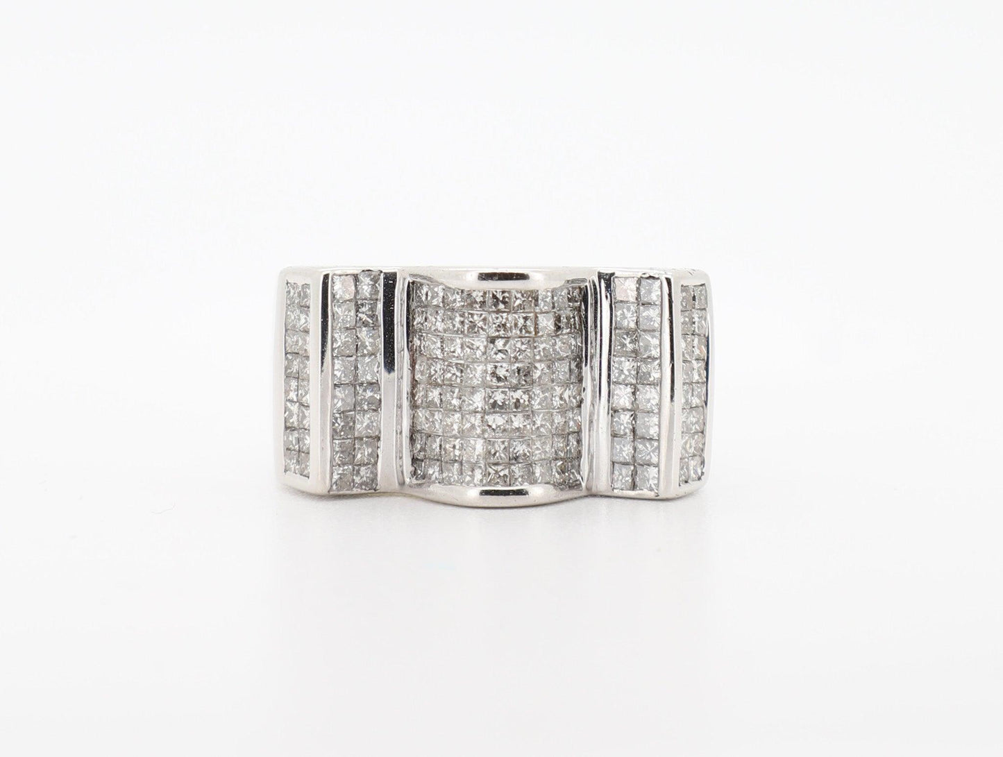 14K White Gold 3 Carat Princess Cut Diamond Ring