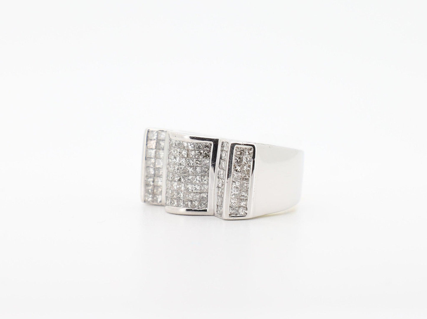 14K White Gold 3 Carat Princess Cut Diamond Ring