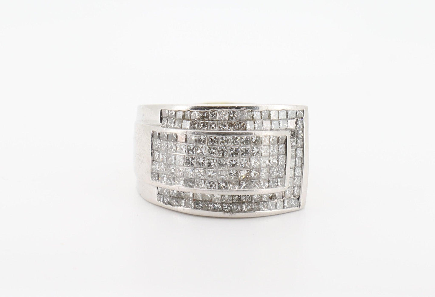 14K White Gold 4 Carat Princess Cut Diamond Ring