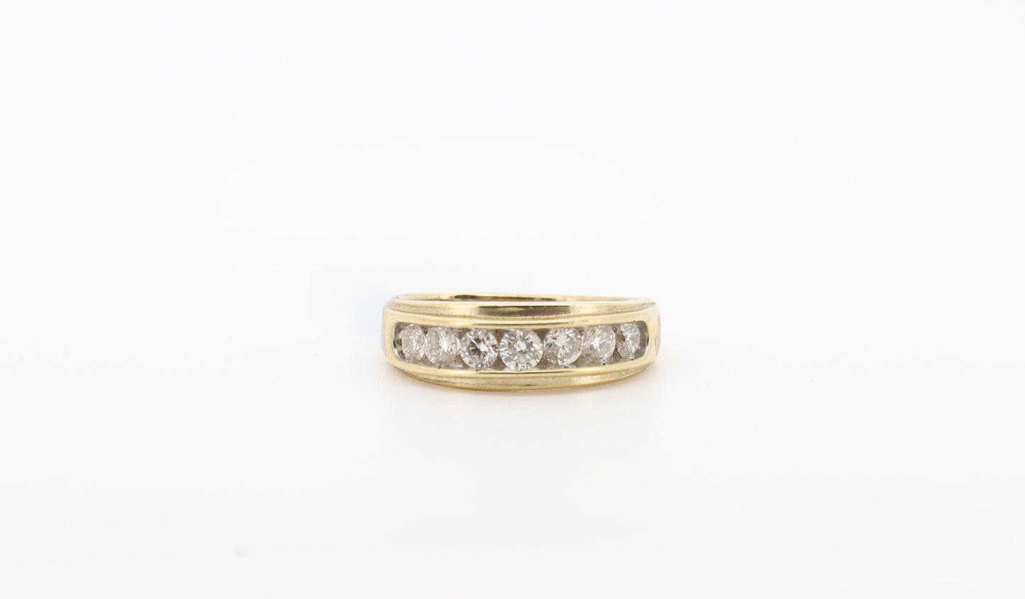 10K Gold Men’s Ring with Round-Cut Diamonds
