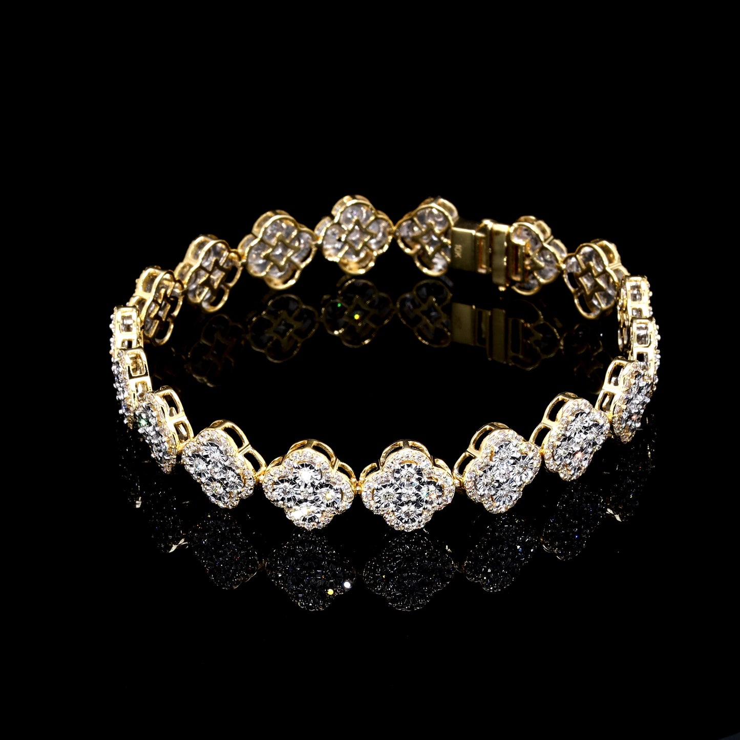 Diamond Clover Link Bracelet