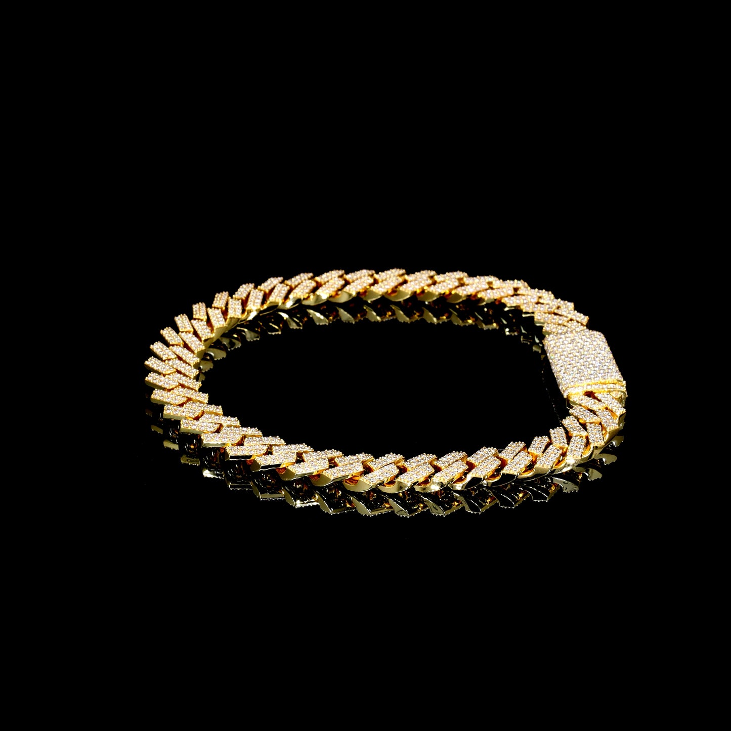 Prong-Set Diamond Cuban Bracelet