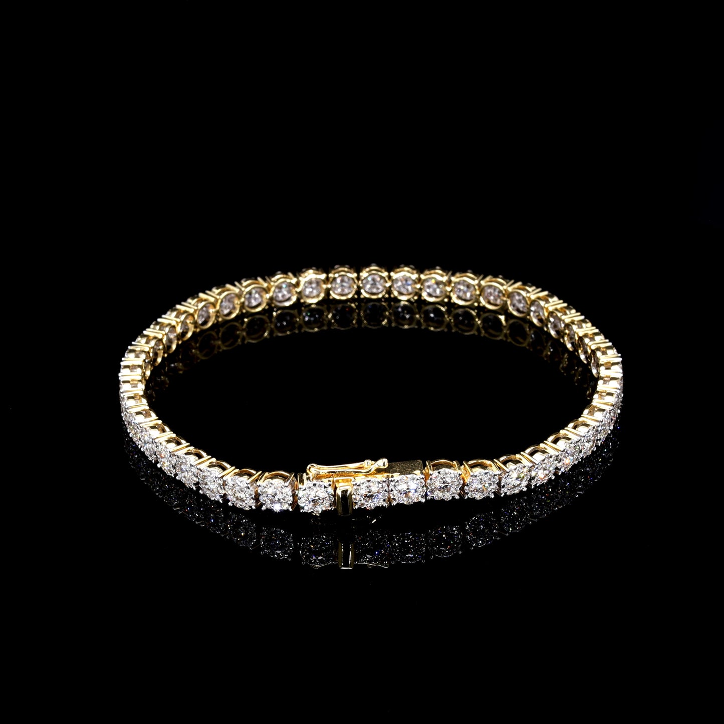 Diamond Flower Cluster Bracelet