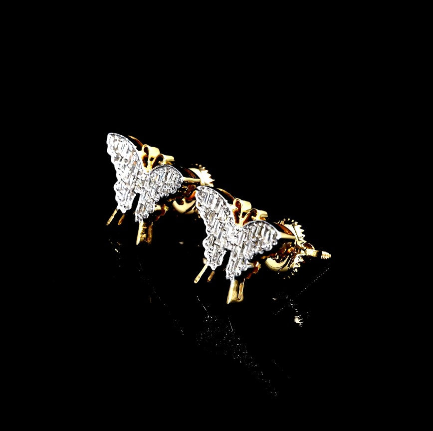 Baguette Butterfly Diamond Earrings