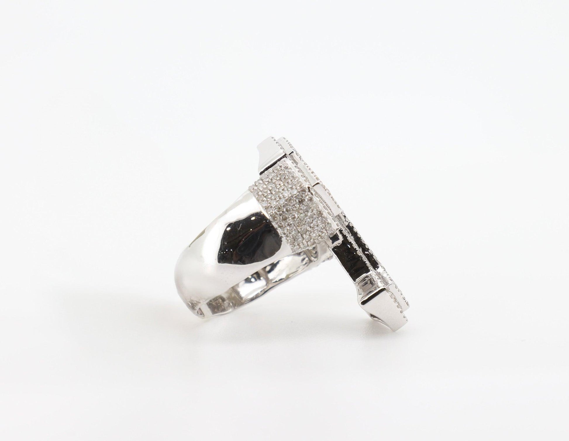 10K White Gold 2.4 Carat Diamond Cross Ring