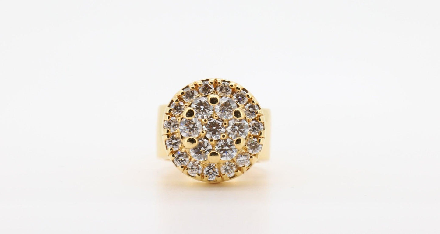 14K Gold 2.5 Carat Round Cut Diamond Cake Ring