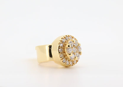 14K Gold 2.5 Carat Round Cut Diamond Cake Ring