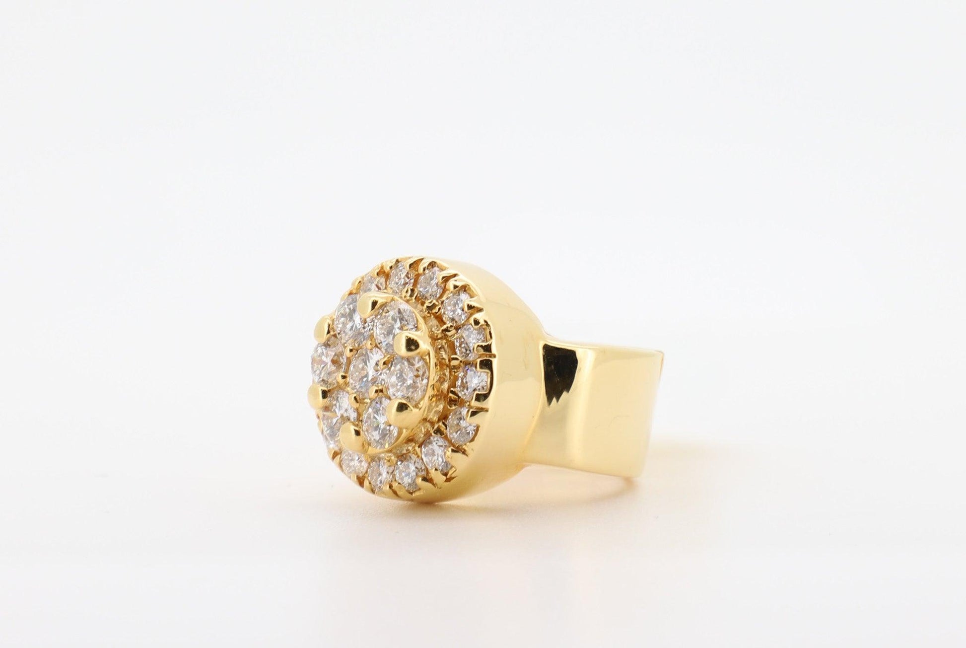 14K Gold 2.5 Carat Round Cut Diamond Cake Ring