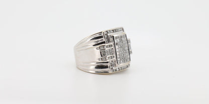 14K Gold 3 Carat Princess & Round Cut Diamond Ring