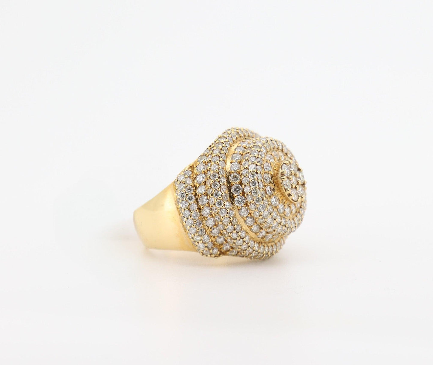 14K Gold 5.5 Carat Round Cut Cake Ring