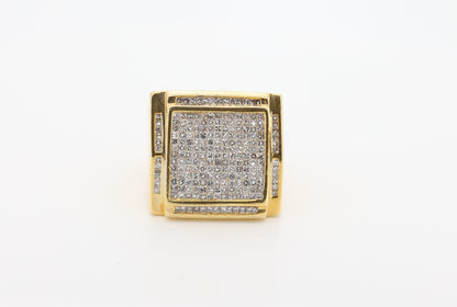 14K Gold 5 Carat Princess & Round Cut Diamond Ring