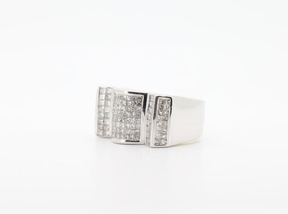 14K  White Gold 3 Carat Princess Cut Diamond Ring