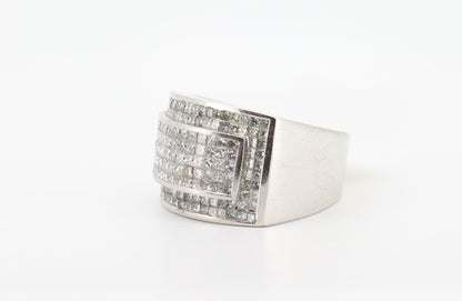 14K  White Gold 4 Carat Princess Cut Diamond Ring