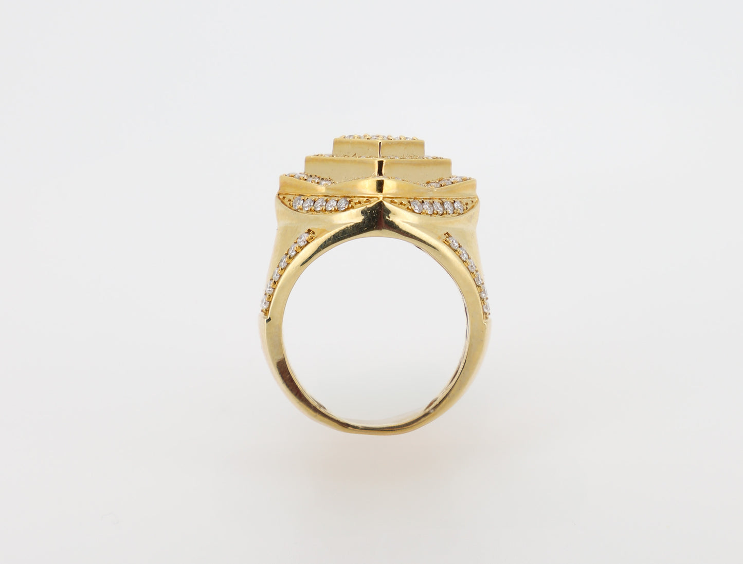 14K Gold Men’s Ring with Round-Cut Diamonds