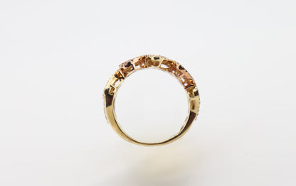 14K Gold Men’s Ring with Round and Baguette-Cut Diamonds