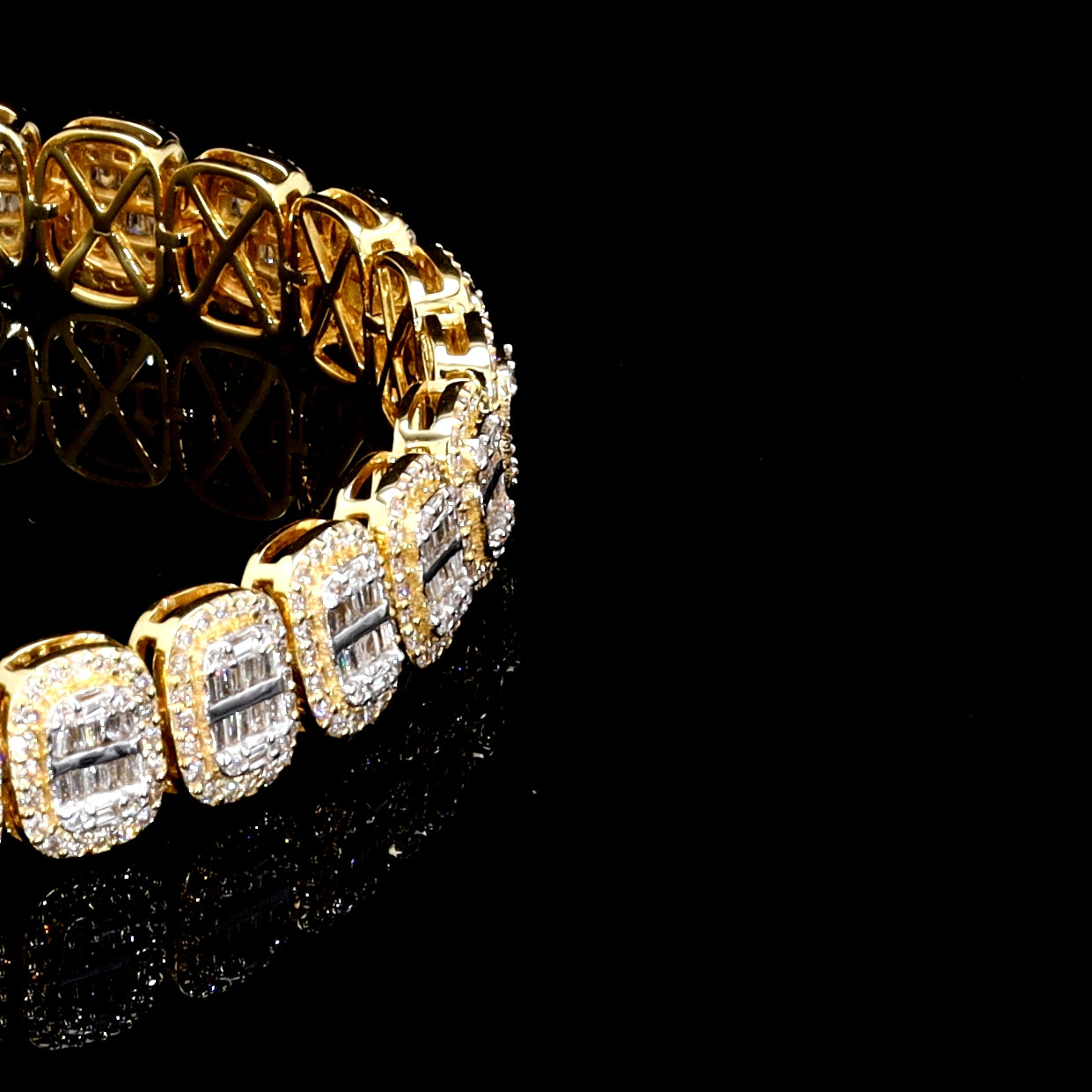 Baguette Cluster Link Bracelet