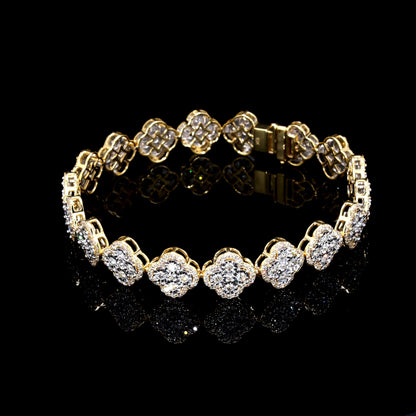 Diamond Clover Link Bracelet