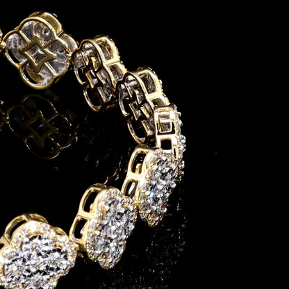 Diamond Clover Link Bracelet