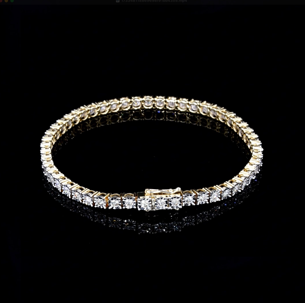 Solar Medallion Illusion Diamond Bracelet