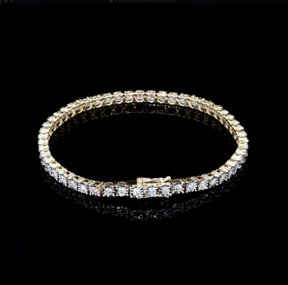 Solar Medallion Illusion Diamond Bracelet
