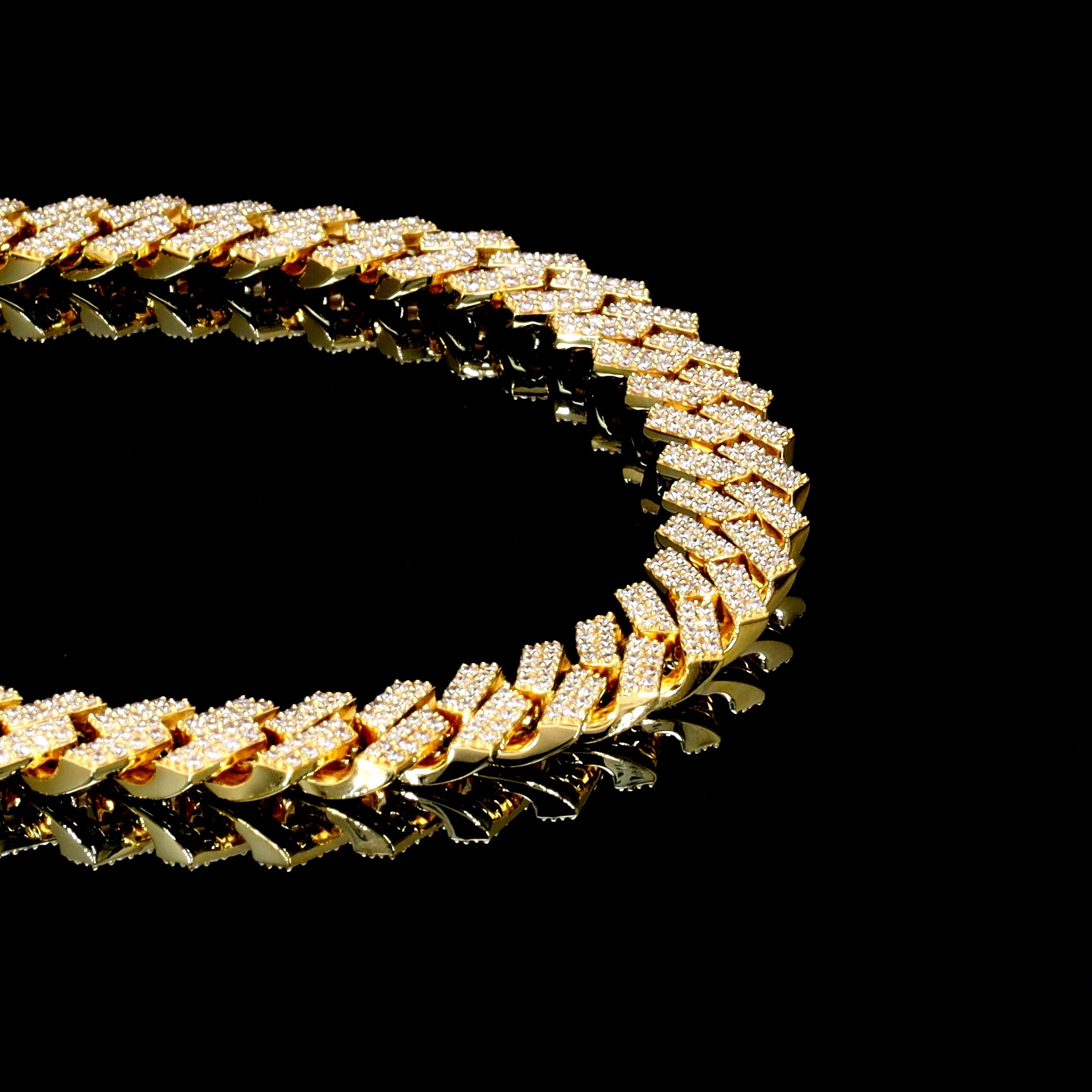Prong-Set Diamond Cuban Bracelet