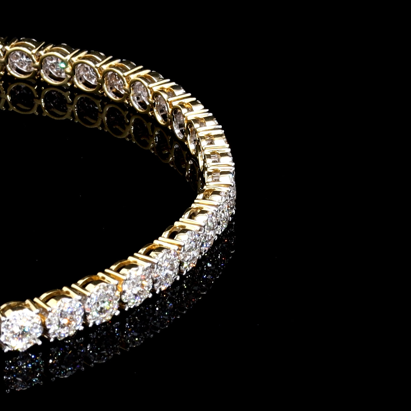 Diamond Flower Cluster Bracelet