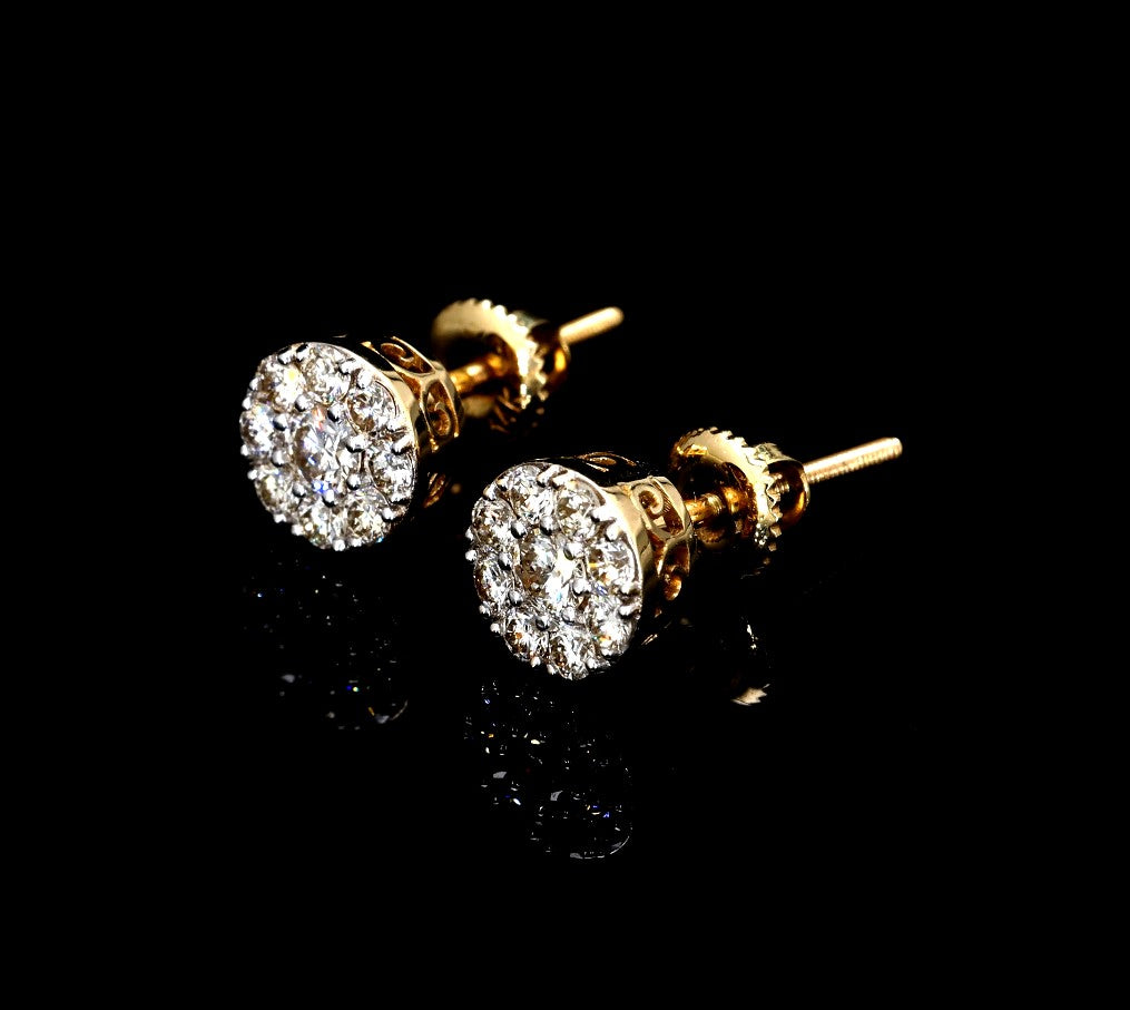 Round Cluster Diamond Studs