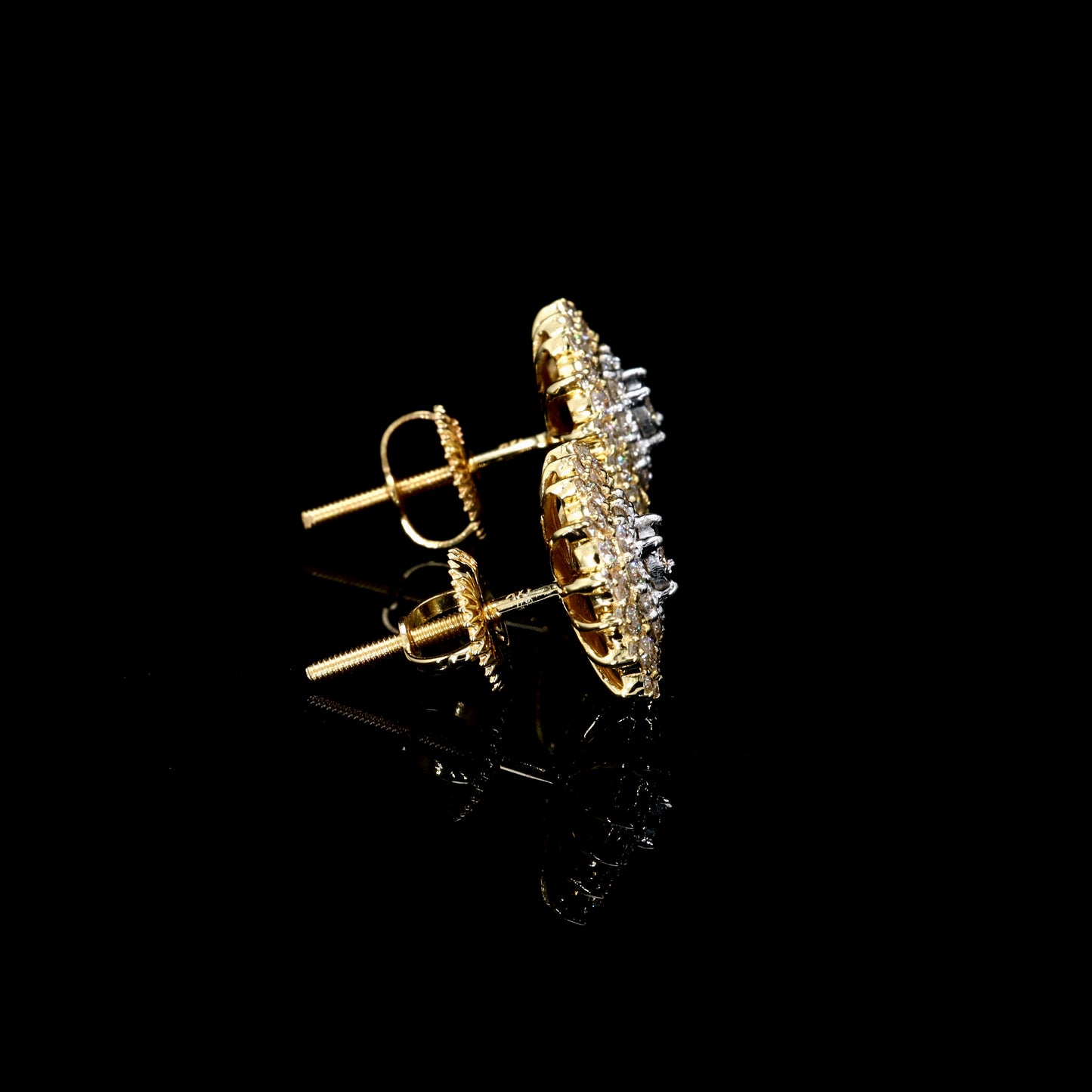 Radiant Square Halo Diamond Studs