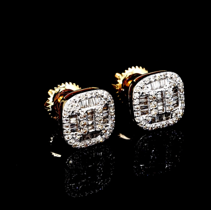 Art Deco Cushion Diamond Studs