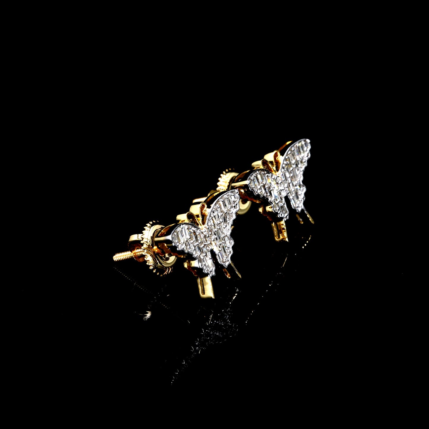 Baguette Butterfly Diamond Earrings