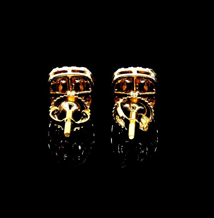 Cushion Halo Diamond Studs