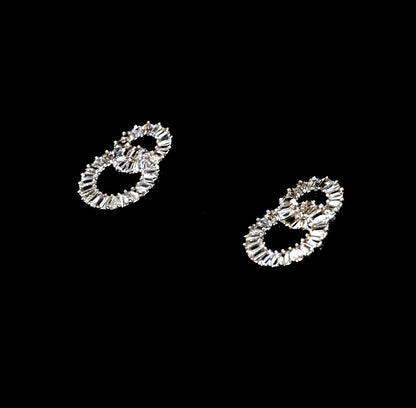 Interlocking Baguette Diamond Earrings