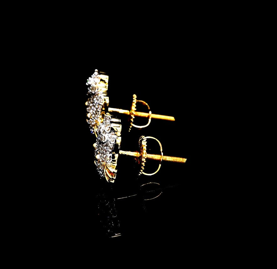 Diamond Kitty Stud Earrings