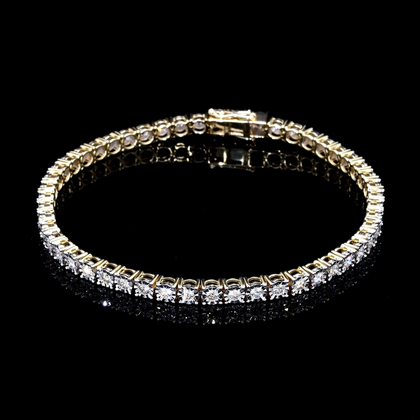 Solar Medallion Illusion Diamond Bracelet