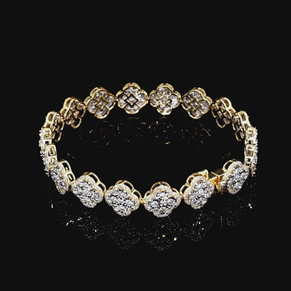 Diamond Clover Link Bracelet
