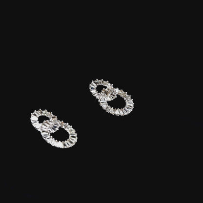 Interlocking Baguette Diamond Earrings
